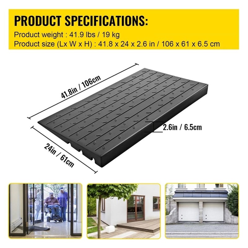 Rubber Curb Ramp For Wheelchair Access Load Capacity 6