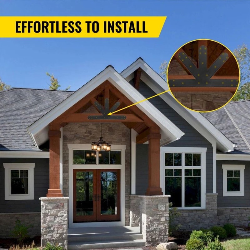 Gable Plate Truss Connector Plates Gable Bracket Durable Black PowderCoated Truss Connector For Rel 3