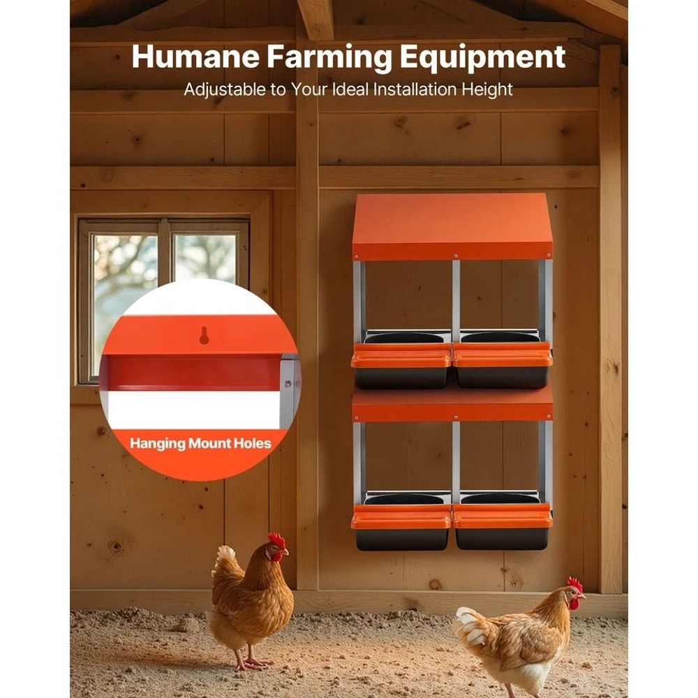 Chicken Nesting Box With Compartments For Egg Laying Durable Galvanized Steel Design For Hens 4
