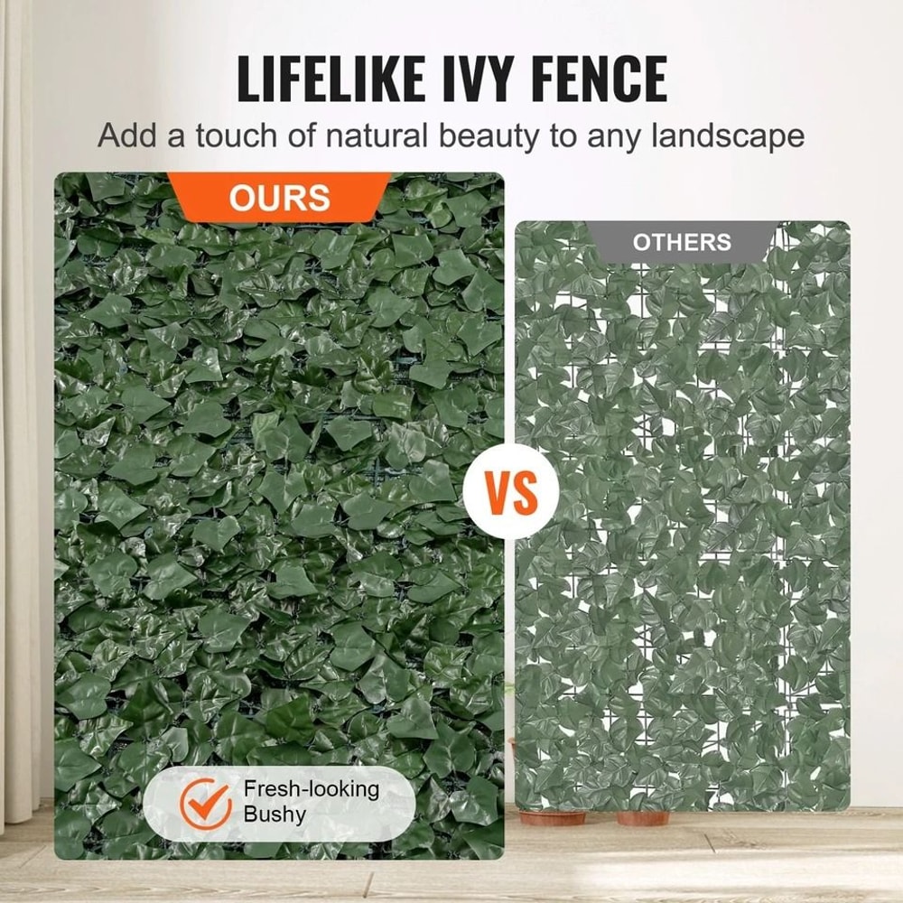 Premium Artificial Ivy Privacy Fence Screen Realistic Faux Ivy Fence Mesh Backing 3