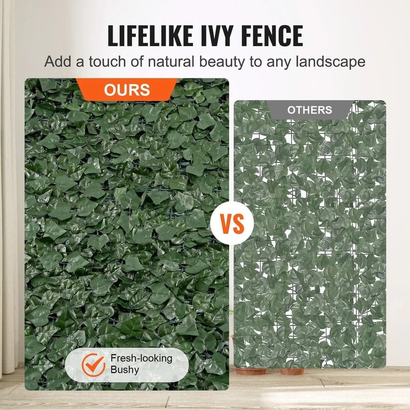 Premium Artificial Ivy Privacy Fence Screen Realistic Faux Ivy Fence Mesh Backing 3