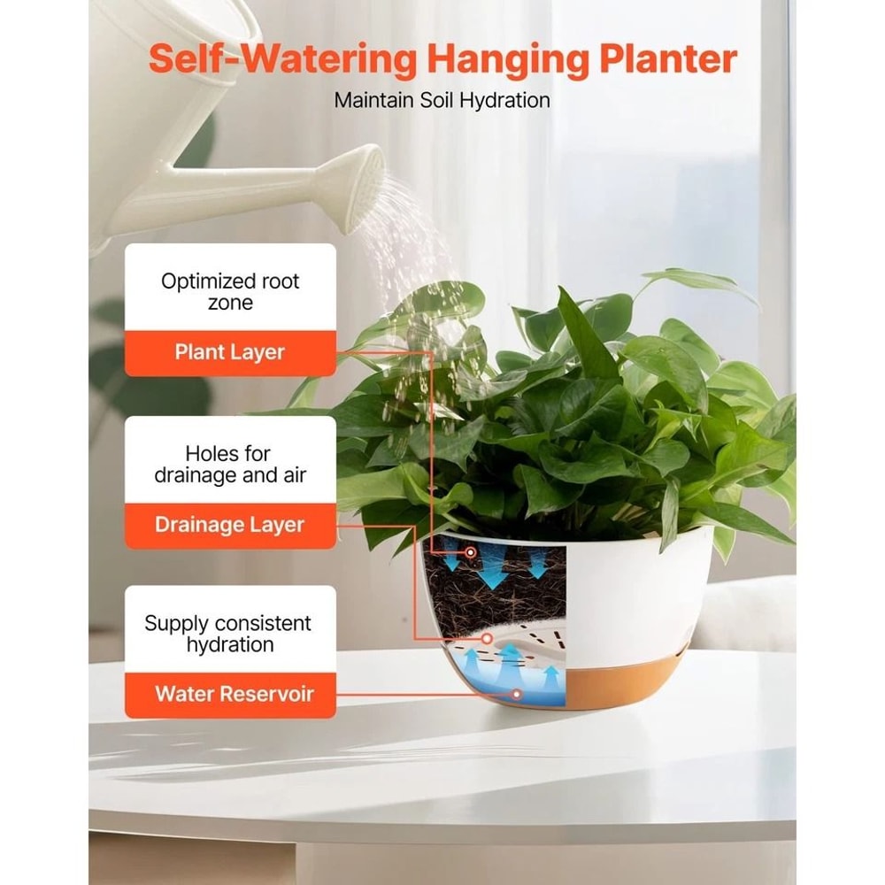 SelfWatering Hanging Planters For Indoor Outdoor Use Easy Care Planters 1