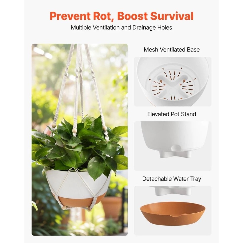 SelfWatering Hanging Planters For Indoor Outdoor Use Easy Care Planters 2