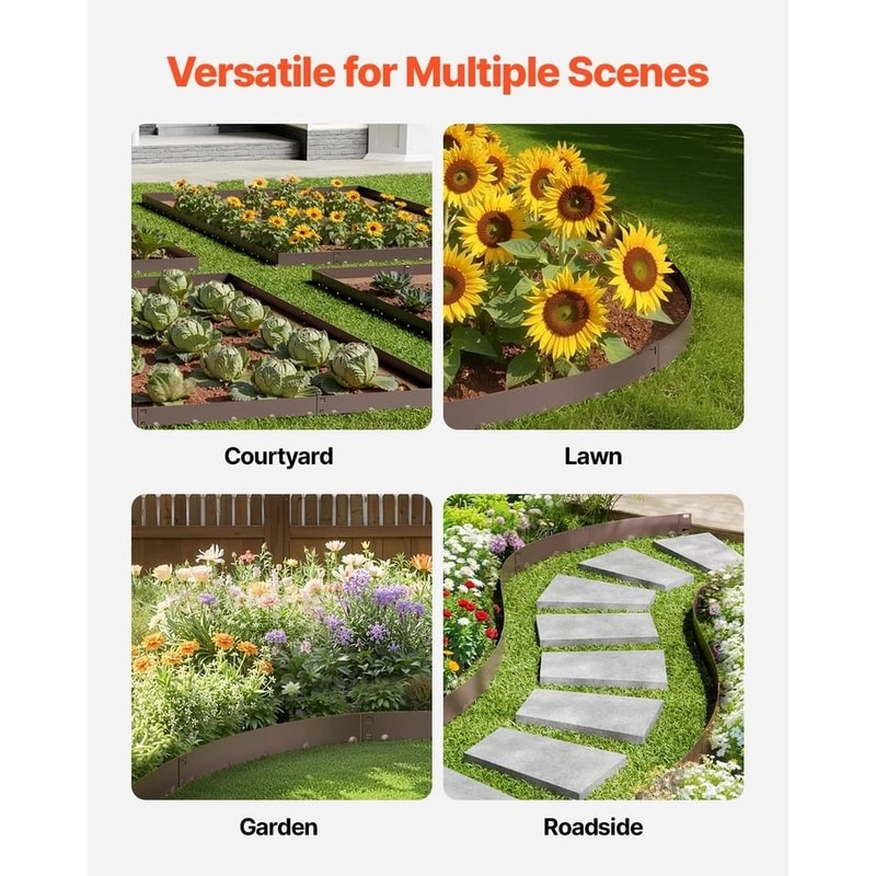 Steel Landscape Edging RustResistant Brown Garden Border 5