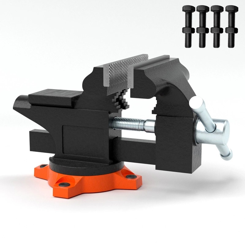 Heavy Duty Bench Vise With Anvil Swivel Base For Precision Work 7