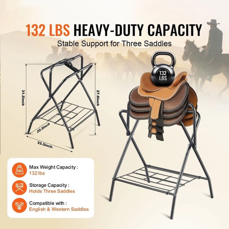 Folding Saddle Rack Portable Horse Saddle Stand For Easy Storage 1