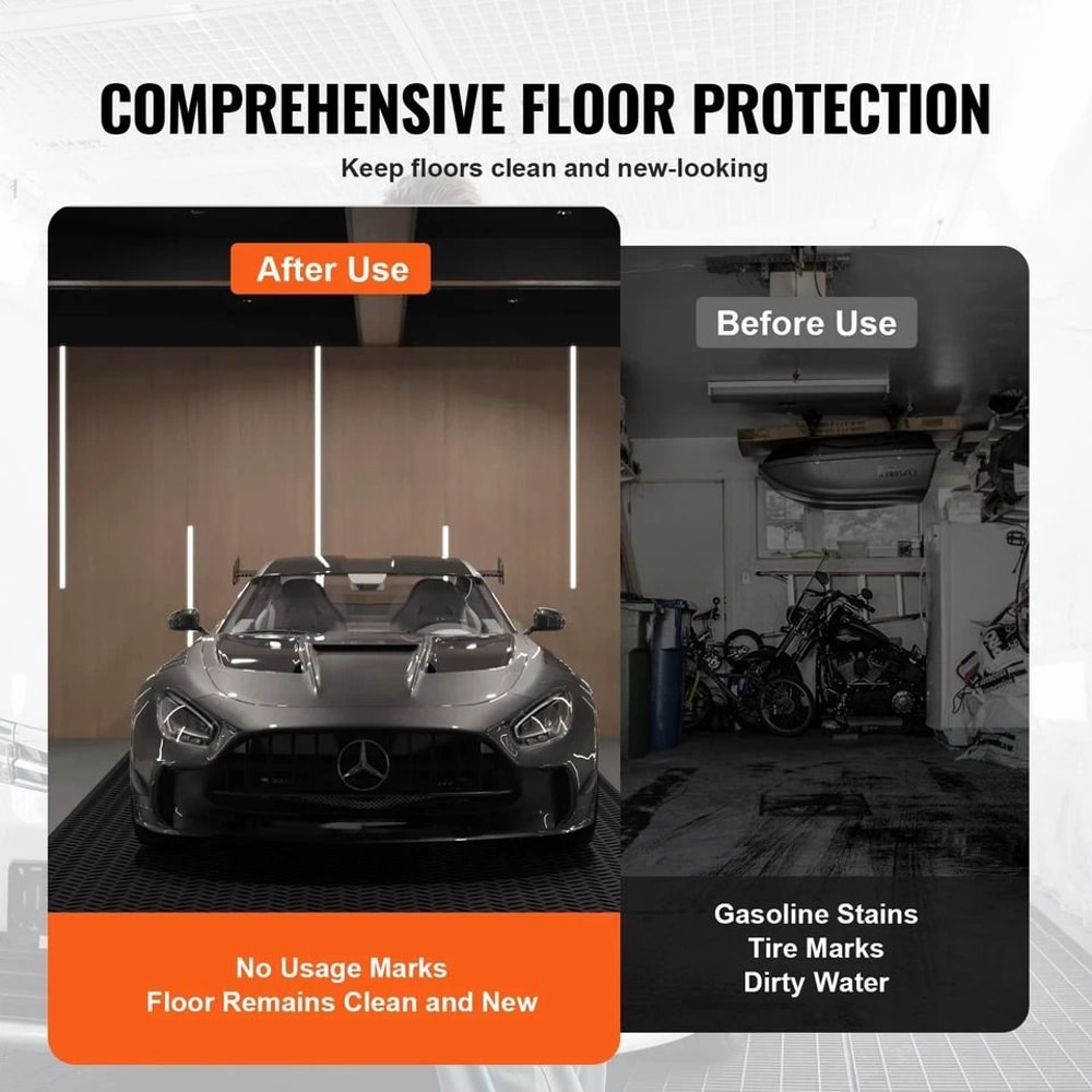 Garage Floor Mat NonSlip Diamond Plate PVC Vinyl Roll Thick Protection 5