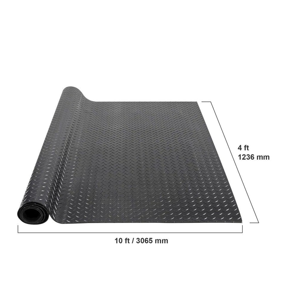 Garage Floor Mat NonSlip Diamond Plate PVC Vinyl Roll Thick Protection 6