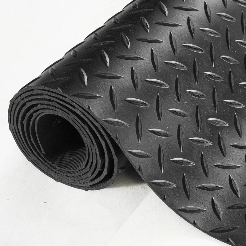 Garage Floor Mat NonSlip Diamond Plate PVC Vinyl Roll Thick Protection 8