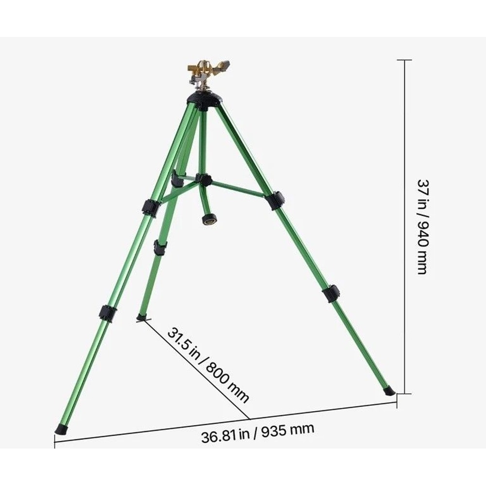 Spray Tripod Sprinkler Heavy Duty Lawn Garden Irrigation System Adjustable Height Durable 6
