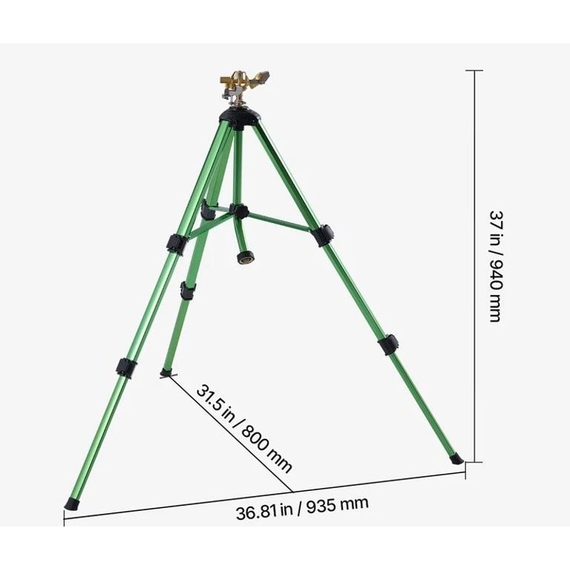 Spray Tripod Sprinkler Heavy Duty Lawn Garden Irrigation System Adjustable Height Durable 6