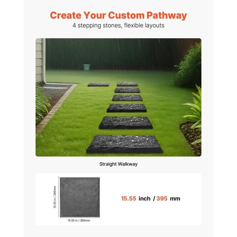 Decorative Walkway Pavers With Stakes Grey Stepping Stones For Garden Pathways 5