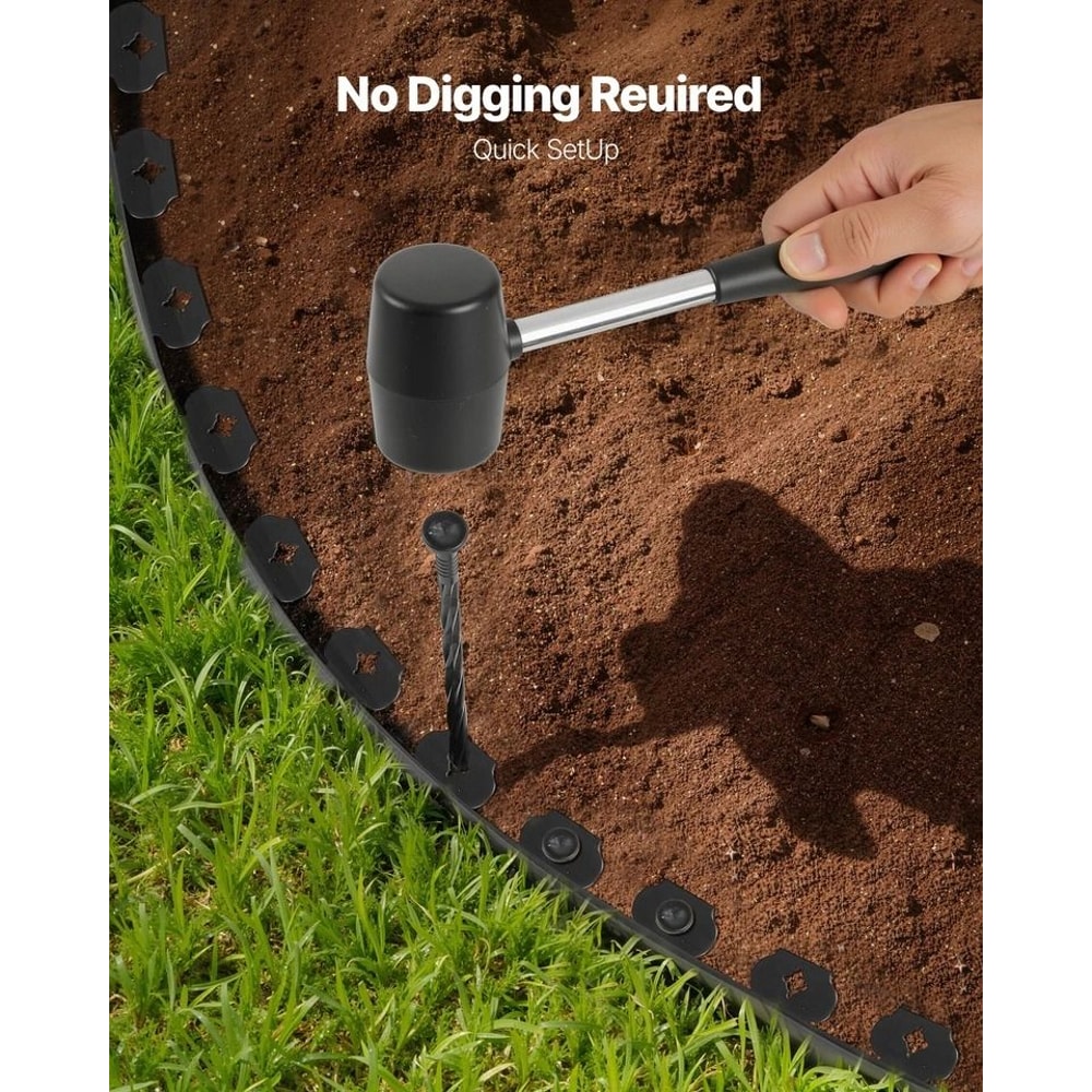 LShaped Plastic Garden Edging Border No Dig Required For Easy Landscaping 1