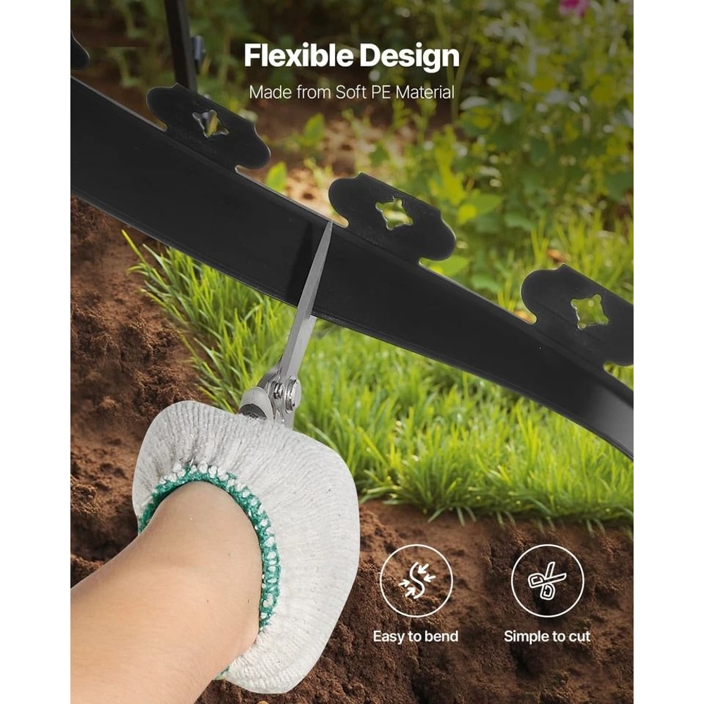 LShaped Plastic Garden Edging Border No Dig Required For Easy Landscaping 2