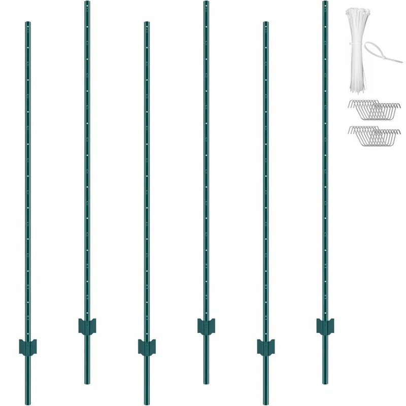 Heavy Duty Green Metal TPost Fence Posts 0
