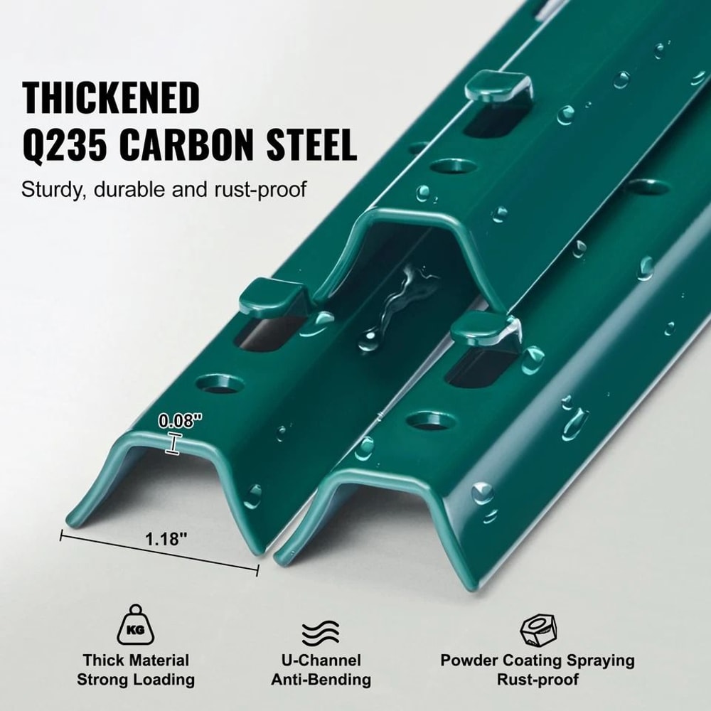 Heavy Duty Green Metal TPost Fence Posts 1