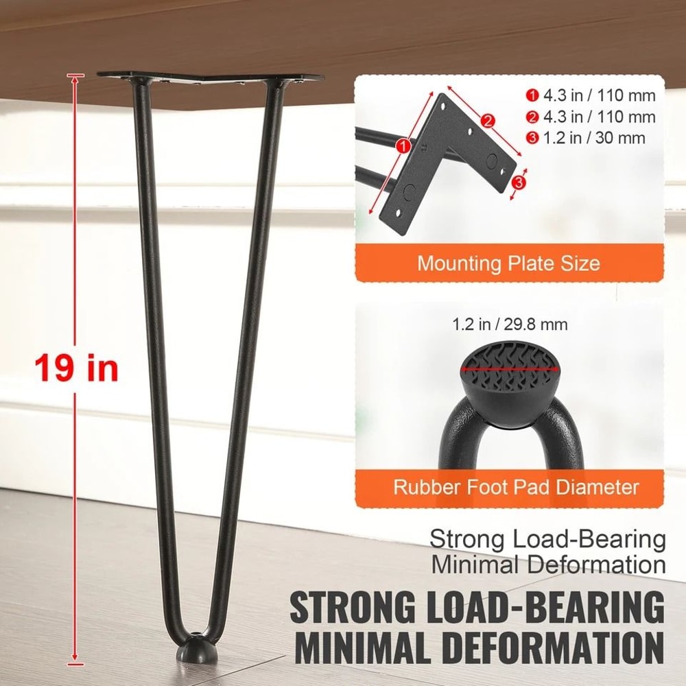 Hairpin Furniture Legs Solid Metal Modern Dining Table Legs 1