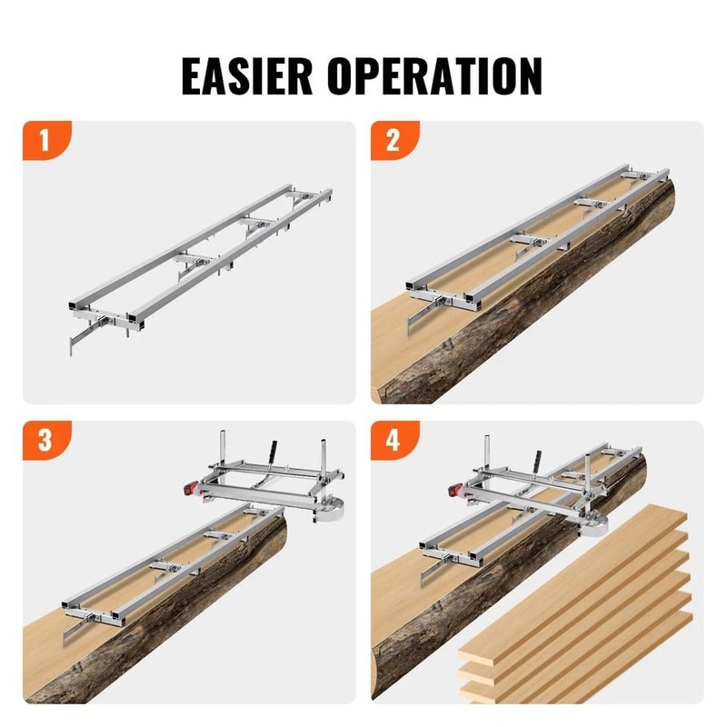 Rail Mill Guide System Chainsaw Milling Rail Guide With 4 Crossbar Kits Perfect For Woodworking DI 3