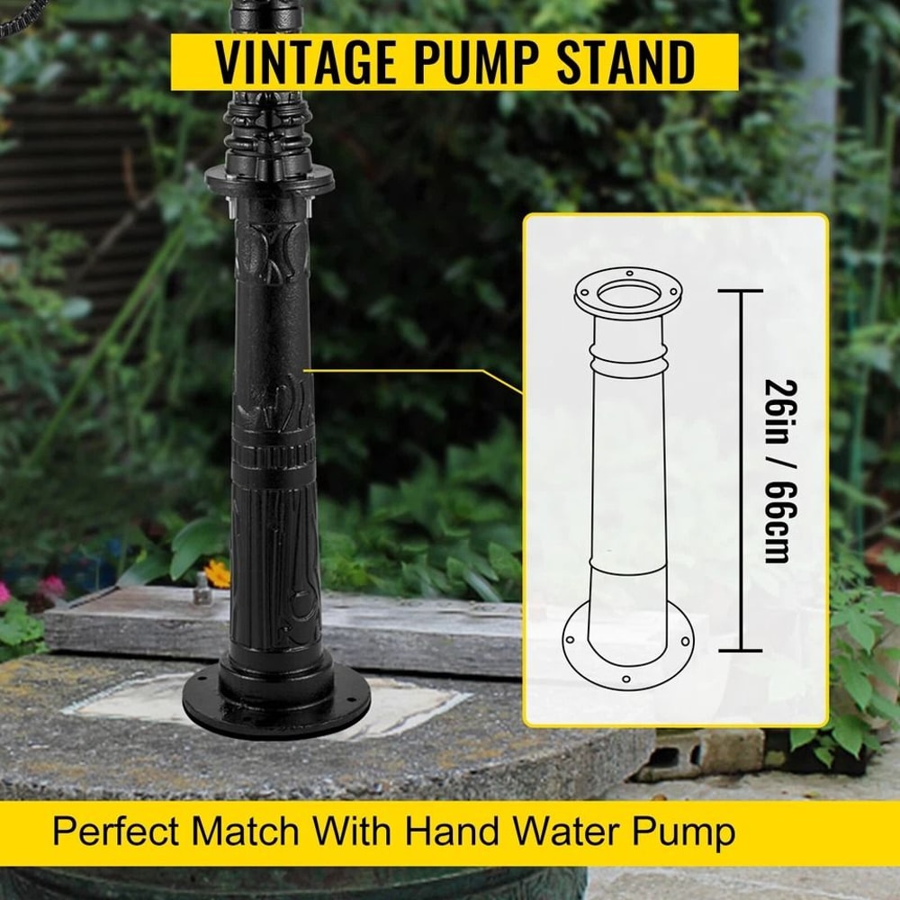 Cast Iron Garden Hand Water Pump Stand Black Well Fountain Booster 1