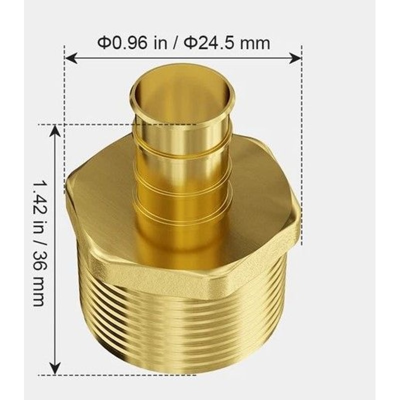 Brass Pipe Fittings Male NPT Threaded Adapter Crimp Fitting Durable Reliable For PEX Tubing 4
