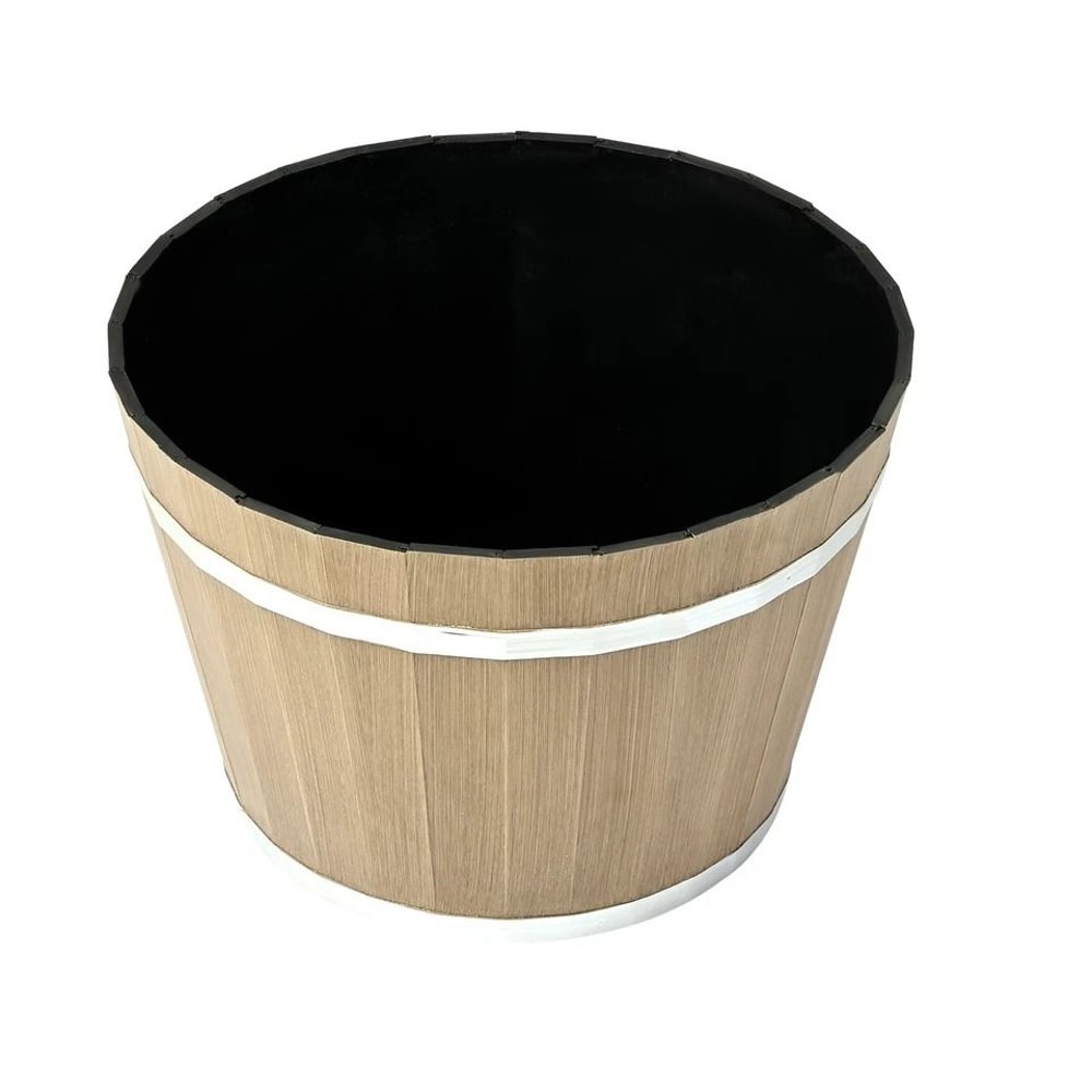 Resin Barrel Planter For Garden Flowers And Plants Large Garden Pot 6