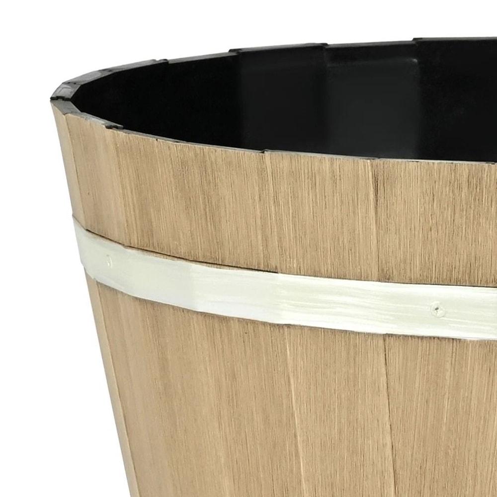 Resin Barrel Planter For Garden Flowers And Plants Large Garden Pot 7