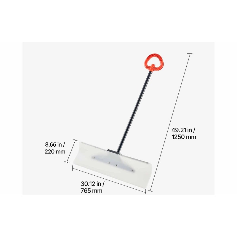 HeavyDuty Snow Shovel With HDPE Plastic Blade Removable Steel Rod Ergonomic Threaded Grip 9