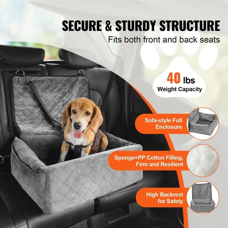 Elevated Dog Booster Car Seat Safe Travel Pet Seat For Small Medium Dogs 9