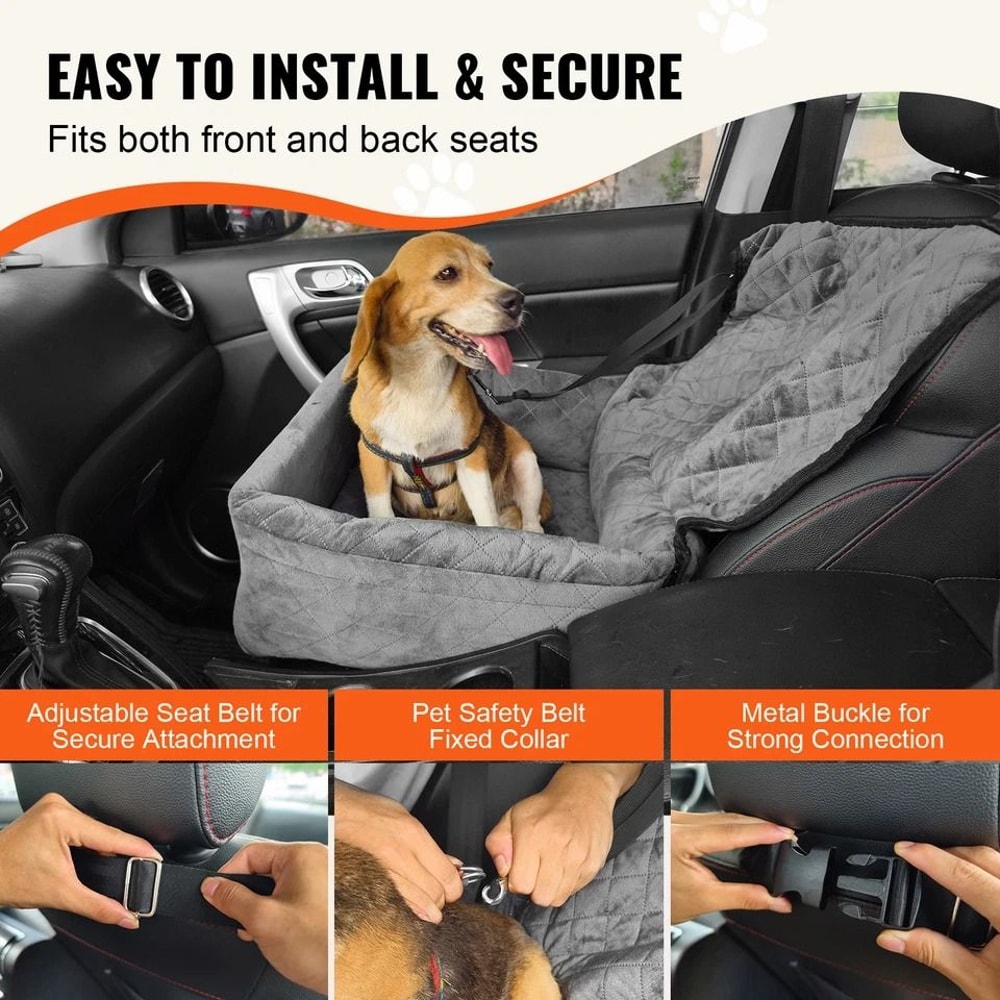 Elevated Dog Booster Car Seat Safe Travel Pet Seat For Small Medium Dogs 11