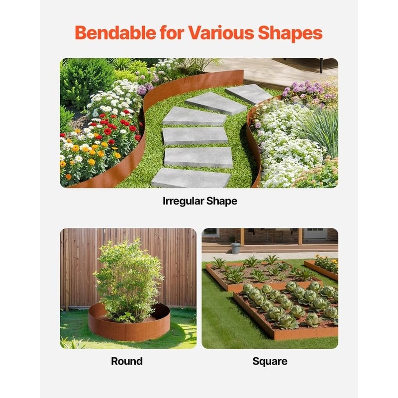Heavy Duty Steel Landscape Edging Border Kit Rust Resistant Garden Edge Panels 3