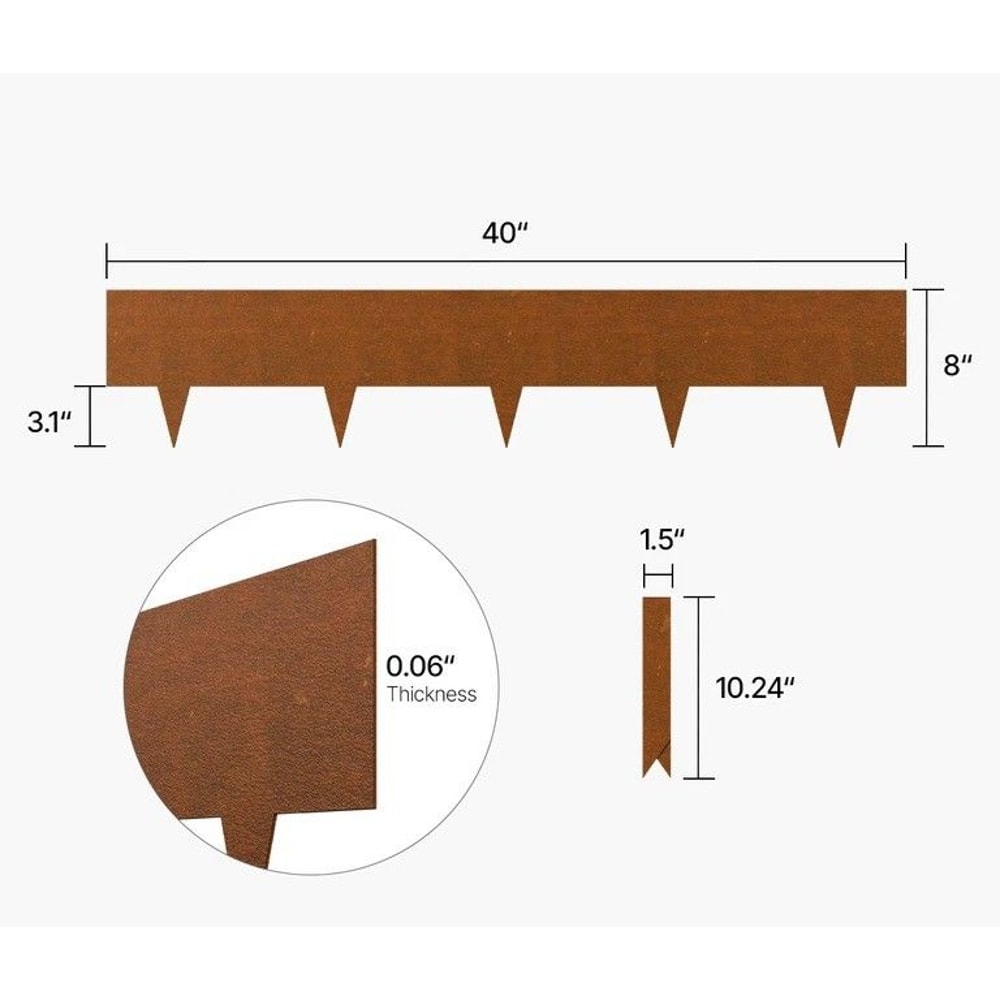 Heavy Duty Steel Landscape Edging Border Kit Rust Resistant Garden Edge Panels 6