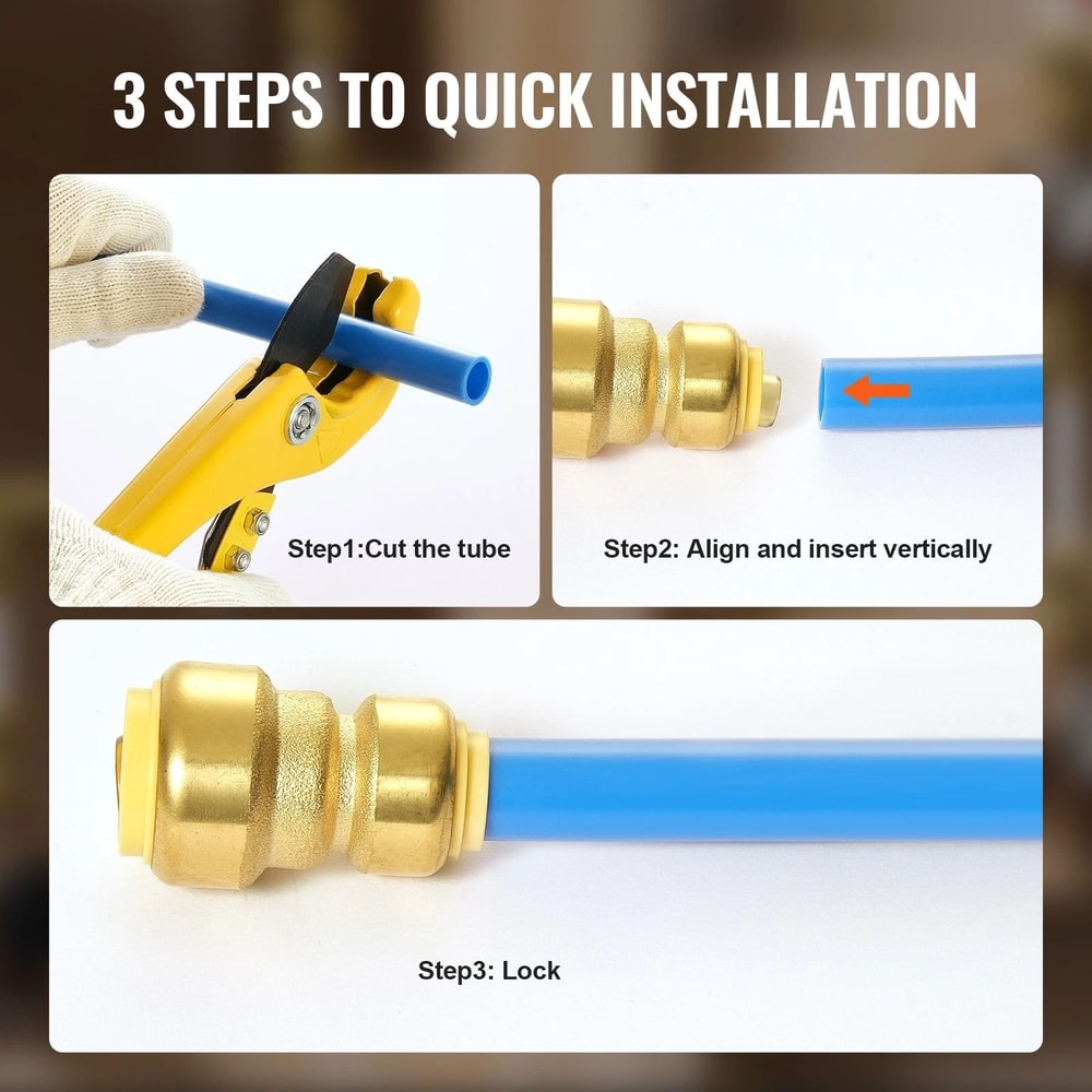 Premium Brass PushFit PEX Pipe Fittings 8