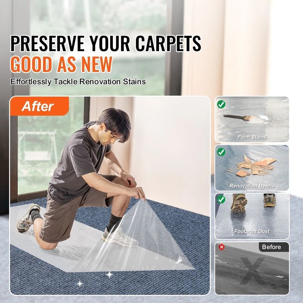 Carpet Protection Film SelfAdhesive PE Car Floor Protector For Easy Cleanup 1