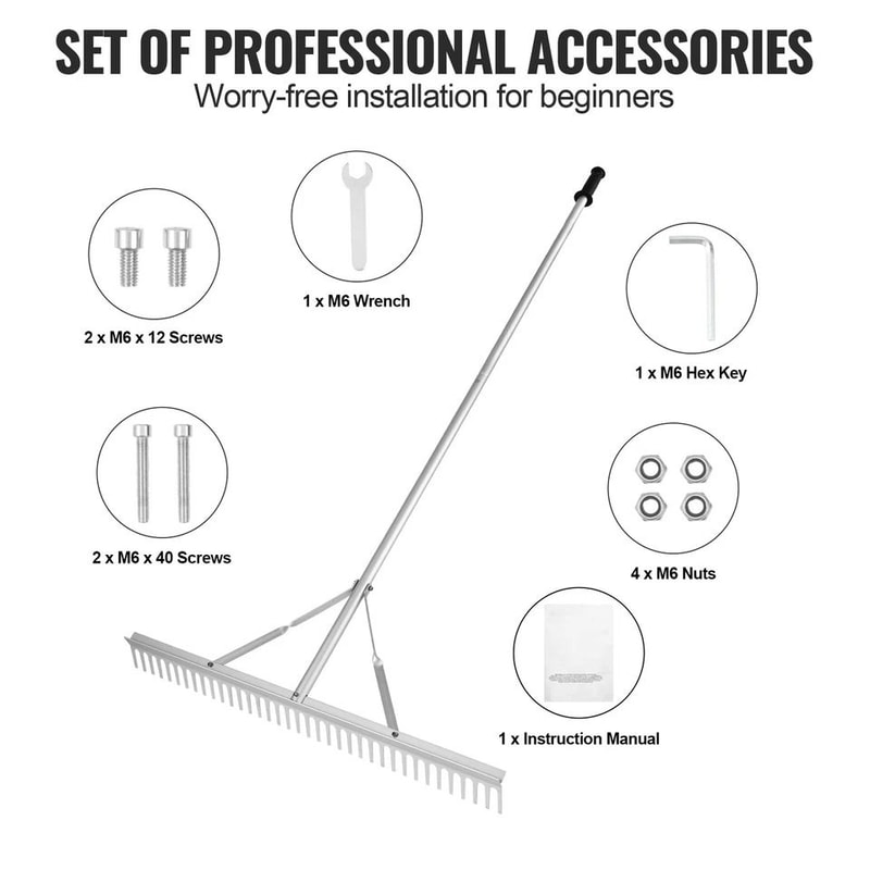 Aluminum Landscape Rake With Adjustable Handle Perfect For Lawn And Garden Maintenance 1