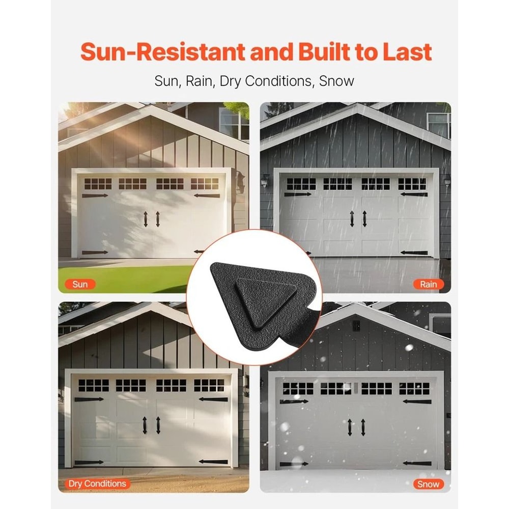 Decorative Magnetic Garage Door Hardware Kit Hinges Handles Durable Black Accents For Enhanced Cur 2