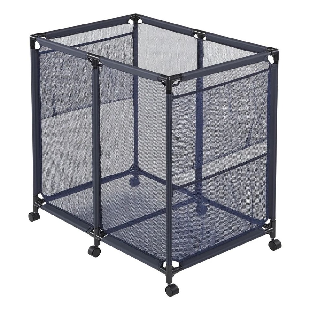 Rolling Pool Toy Storage Bin Organizer With Frame Mesh Fabric Caster Wheels 4