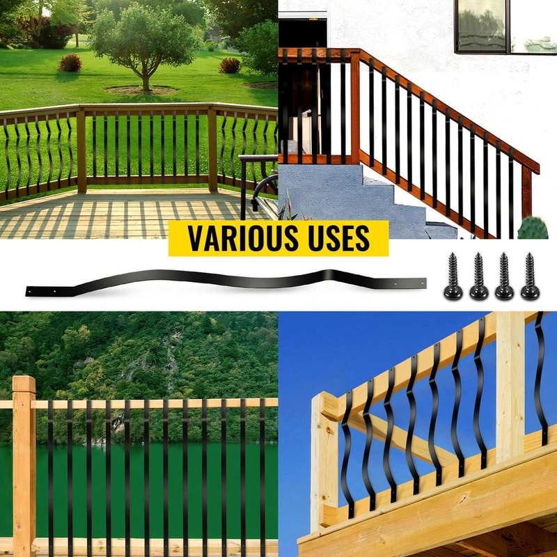 Deck Balusters Metal Deck Spindles Iron Stair Railing Outdoor Balcony Decorative Spindles 4