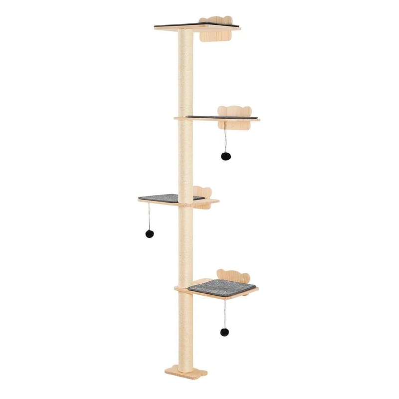 Premium Wall Mounted Cat Shelves Vertical Cat Climbing Shelves Furniture Set 0