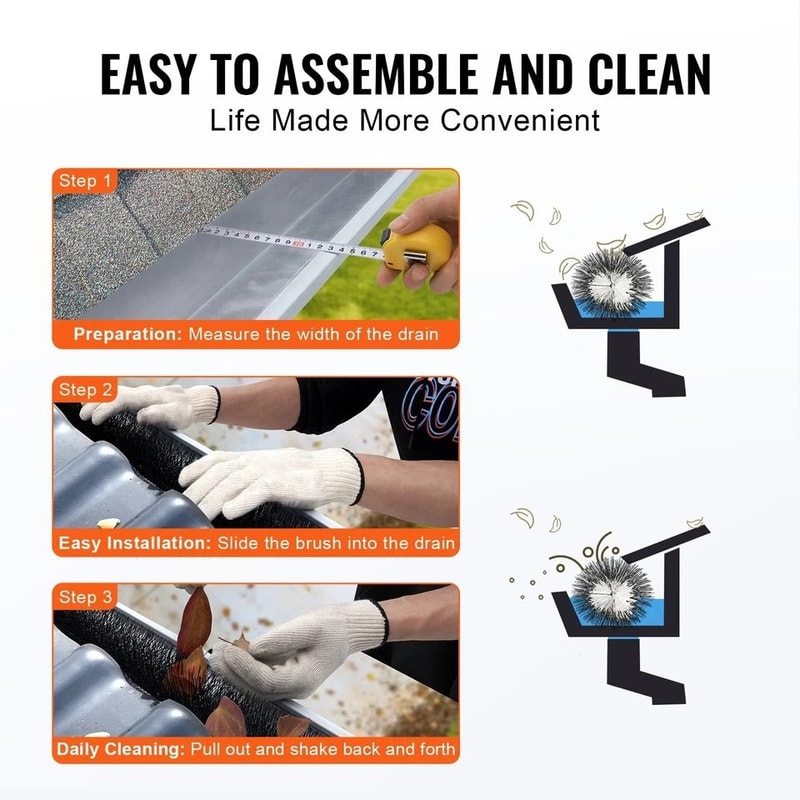 Gutter Guard Brush Kit Leaf Guard For Gutters 1