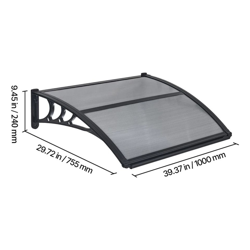 Outdoor Door Awning With ABS Bracket And Drainage System Weatherproof Protection For Home Entryways 4