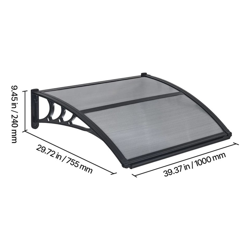 Outdoor Door Awning With ABS Bracket And Drainage System Weatherproof Protection For Home Entryways 4