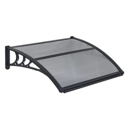 outdoor door awning with abs bracket and drainage system weatherproof protection for home entryways