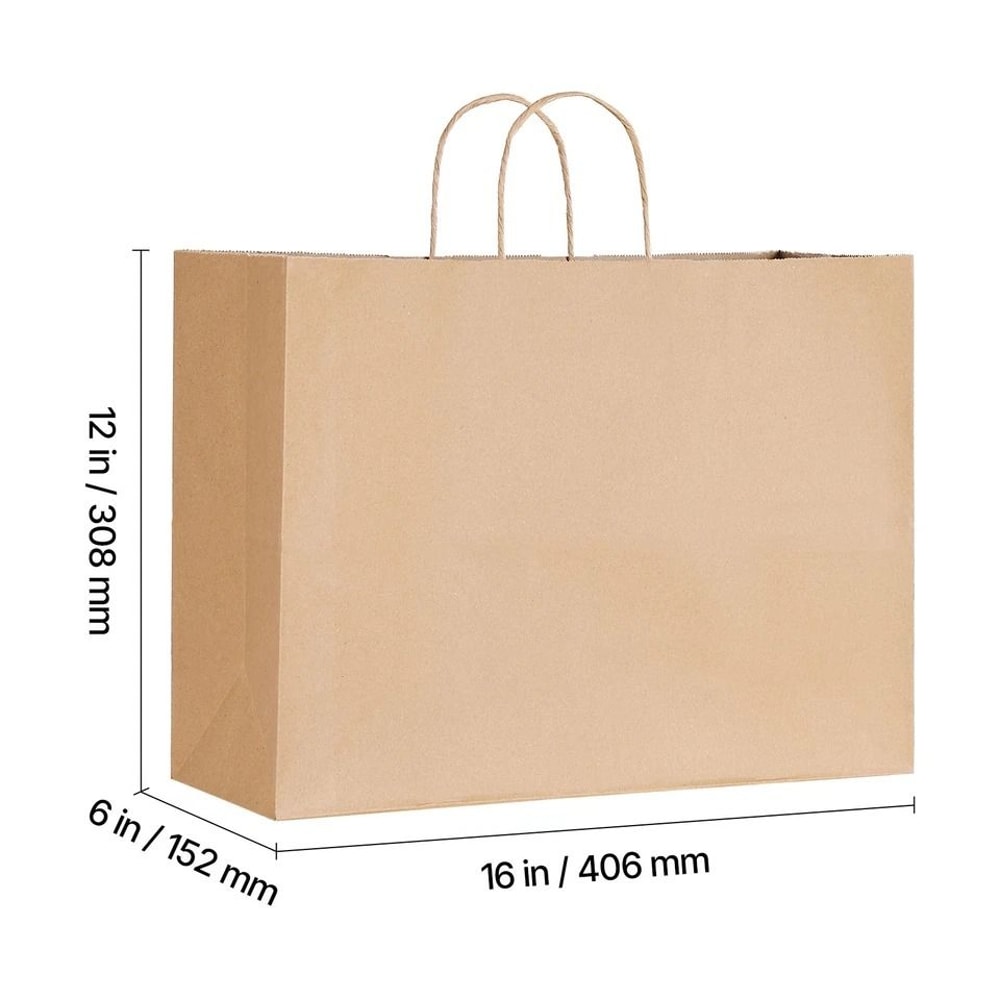 Kraft Paper Bags With Handles EcoFriendly Brown Shopping Party Retail Bags 3