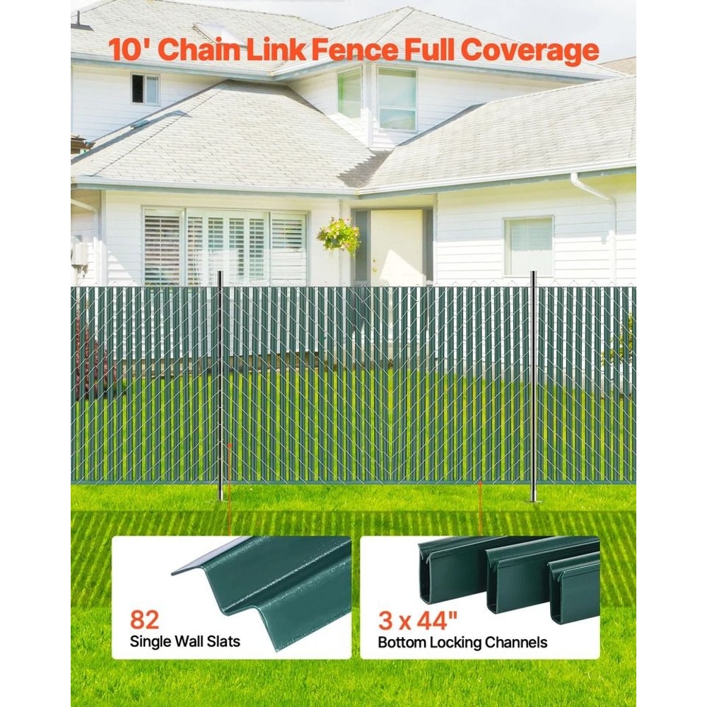 Green Chain Link Fence Privacy Slats With Bottom Lock For High Fence SingleWall Design 3