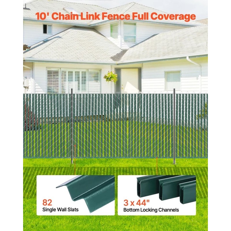 Green Chain Link Fence Privacy Slats With Bottom Lock For High Fence SingleWall Design 3