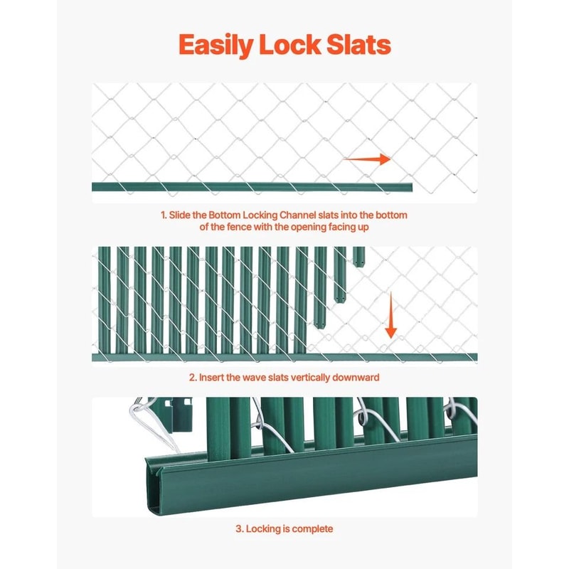 Green Chain Link Fence Privacy Slats With Bottom Lock For High Fence SingleWall Design 4