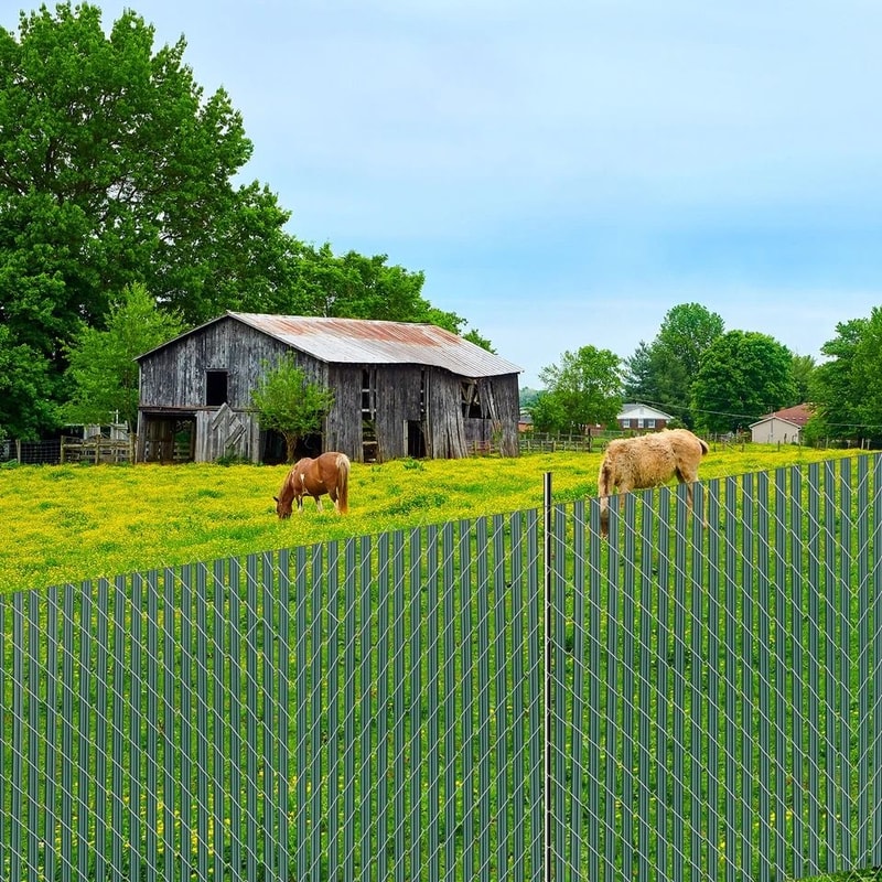 Green Chain Link Fence Privacy Slats With Bottom Lock For High Fence SingleWall Design 6