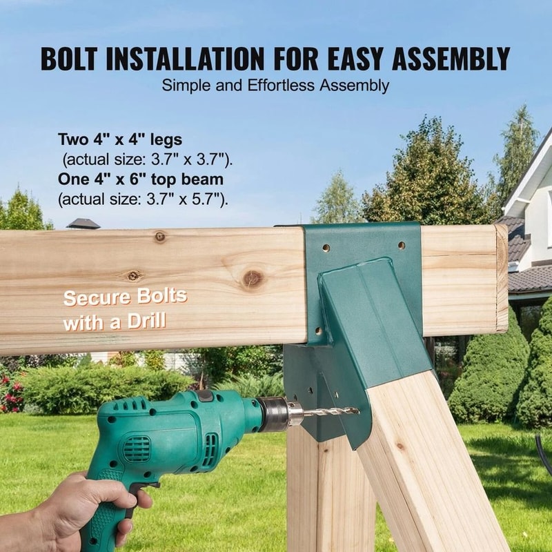 Frame Swing Set Brackets With Mounting Hardware Durable Carbon Steel 2