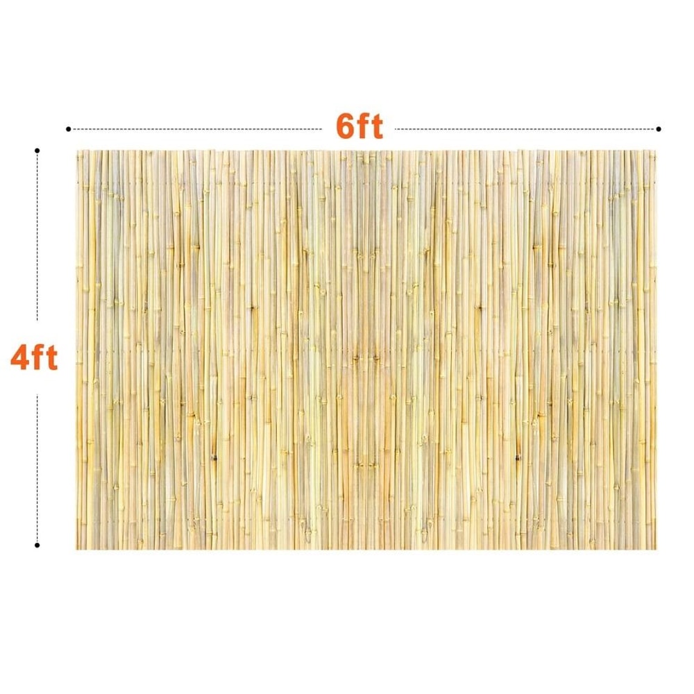Rolled Bamboo Privacy Fence Panel Natural Bamboo Outdoor Garden Fencing 4