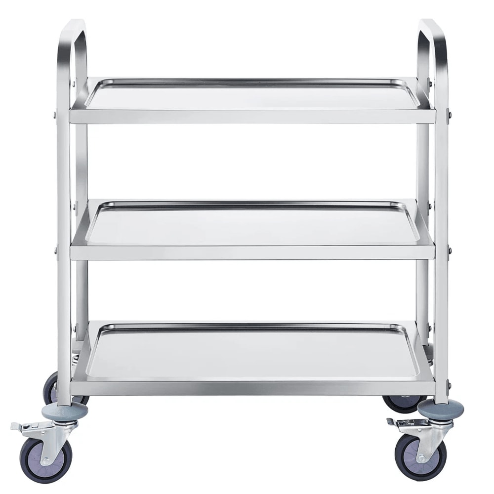 Tier Stainless Steel Mobile Lab Cart Capacity Medical Clinic Utility Cart 9